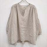 evam eva cotton pullover コットンプルオーバー E241T039 定価28600円 ブラウス 24SS ベージュ レディース エヴァムエヴァ【中古】4-0627M♪