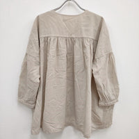 evam eva cotton pullover コットンプルオーバー E241T039 定価28600円 ブラウス 24SS ベージュ レディース エヴァムエヴァ【中古】4-0627M♪