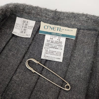 O'NEIL OF DUBLIN キルト ラップ 巻き プリーツ スカート グレー レディース オニールオブダブリン【中古】4-1116T△