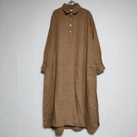 fog linen work リネン リトアニア製 シャツドレス ワンピース ブラウン レディース フォグリネンワーク【中古】4-0729M∞