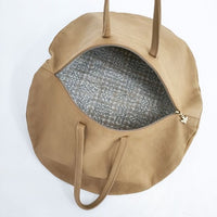 mina perhonen pizza bag us9624 牛革 カーフレザー トートバッグ キャメル レディース ミナペルホネン【中古】5-0929G∞