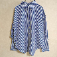 Shinzone STRIPE DADDY SHIRT ストライプダディシャツ 23AMSBL04 サイズPO 長袖シャツ 2023AW ブルー ホワイト レディース シンゾーン【中古】4-0730M△