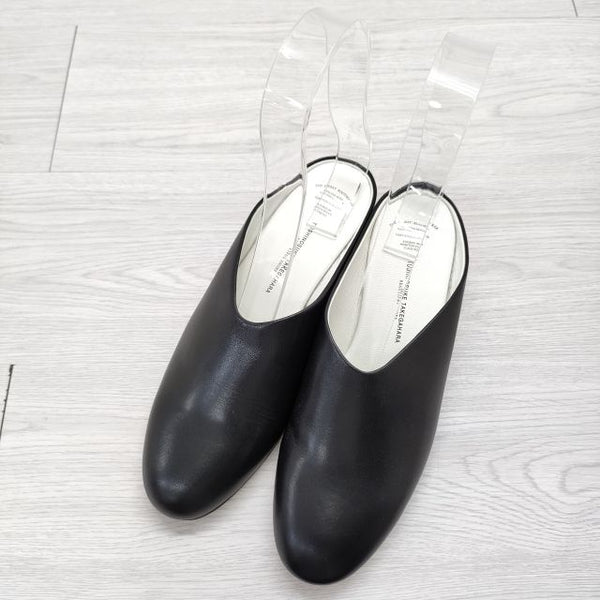 BEAUTIFUL SHOES SHALLOW レザーパンプス サンダル 24cm 定価46200円 パンプス ブラック レディース ビューティフルシューズ【中古】4-0724G◎