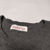 dahl’ia サイド切替 コットンニットドレス ワンピース グレー ブラック レディース ダリア【中古】4-1202M∞