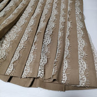Clean2 クリーン レース プリーツ ウール ミニスカート ベージュ ホワイト レディース【中古】4-1202T∞