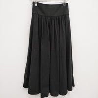 ATON SUVIN AIR SPINNING GATHERED SKIRT サイズ01 ギャザー ロングスカート ブラック レディース エイトン【中古】4-0910M♪