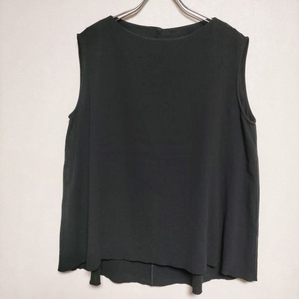 evam eva E231T158 cotton sleeveless ノースリーブ ブラウス シャツ 23SS ブラック レディース エヴァムエヴァ【中古】4-0808S∞