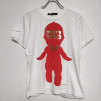 COMME des GARCONS merry lovers S/S TEE ON-T002 プリント 半袖Ｔシャツ カットソー AD2004 ホワイト レッド レディース コムデギャルソン【中古】4-0808S∞