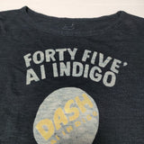 45R/45rpm AI INDIGO 藍染め インディゴ コットン 半袖Ｔシャツ カットソー ネイビー レディース フォーティーファイブアールピーエム【中古】4-0812S∞