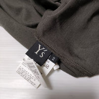 Y's COTTON SOFT PLAIN STITCHI x LINEN KNIT COMBINATION 長袖Ｔシャツ カットソー ロンＴ 23SS カーキ レディース ワイズ/Yohji【中古】4-0803M∞