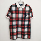 POLO RALPH LAUREN 新品 ビッグポニー カスタムフィット XL チェック ポロシャツ ホワイト レッド メンズ ポロ・ラルフローレン【中古】4-0818S♪