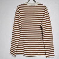 R&D.M.Co- 新品 ボーダー 定価18700円 NO.5747 長袖Ｔシャツ カットソー ロンＴ ベージュ ブラウン レディース オールドマンズテーラー【中古】4-0824M∞