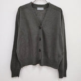 MARGARET HOWELL 578-3264001 サイズ2 LINEN COTTON コットンリネンカーディガン 23AW グレー レディース マーガレットハウエル【中古】4-0810M♪