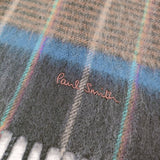 Paul Smith ウールカシミヤ マフラー ストール ブラック ブラウン メンズ ポール・スミス【中古】4-1104T◎