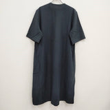 MARGARET HOWELL 578-2257001 サイズ2 SOFT COTTON TWILL Vネック ワンピース 22AW ネイビー レディース マーガレットハウエル【中古】4-0714S♪