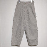 NATURAL LAUNDRY ヒッコリー コットン ストラップ ペインター パンツ ホワイト ブラック レディース ナチュラルランドリー【中古】4-0824G∞