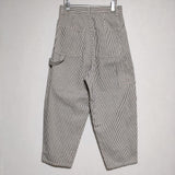 NATURAL LAUNDRY ヒッコリー コットン ストラップ ペインター パンツ ホワイト ブラック レディース ナチュラルランドリー【中古】4-0824G∞