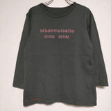 Mademoiselle NONNON ロゴプリント 長袖Ｔシャツ カットソー ロンＴ チャコールグレー系 レディース マドモアゼルノンノン【中古】4-0824M∞