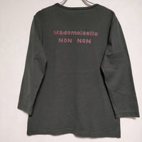 Mademoiselle NONNON ロゴプリント 長袖Ｔシャツ カットソー ロンＴ チャコールグレー系 レディース マドモアゼルノンノン【中古】4-0824M∞