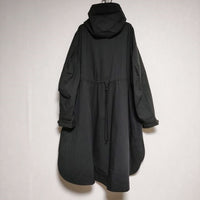 REGULATION Yohji Yamamoto C/E WEATHER STRETCH R-HOODIE MODS C モッズコート ブラック レディース レギュレーションヨウジヤマモト【中古】4-0819M∞