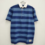 POLO RALPH LAUREN 新品 ラガーシャツ クラシックフィット ラグビーシャツ 定価28600円 24SS ブルー メンズ ポロラルフローレン【中古】4-0714S♪