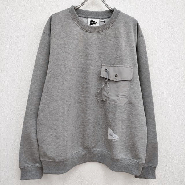 Gramicci/and wander 新品 POCKET SWEAT SHIRT ポケットスウェットシャツ 定価19800円 グレー メンズ グラミチ/アンドワンダー【中古】4-0714M♪