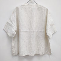 evam eva E241T216 LINEN PATTERN PULLOVER リネンパターンプルオーバー ブラウス 24SS キナリ レディース エヴァムエヴァ【中古】4-0714S♪