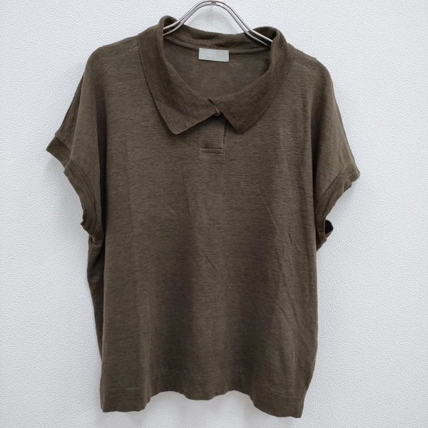 MARGARET HOWELL 578-3168006 LINEN JERSEY POLO サイズ2 ポロシャツ ニット 23SS ブラウン レディース マーガレットハウエル【中古】4-0719S♪