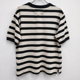 MHL. 595-3168502 COTTON LINEN STRIPE JERSEY 2 半袖Ｔシャツ カットソー 23SS ベージュ ブラック レディース エムエイチエル【中古】4-0723S♪