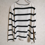 MHL. 595-3169500 WIDE STRIPE DRY JERSEY サイズ2 カットソー 2023SS アイボリー ブラック レディース エムエイチエル【中古】4-0730M△