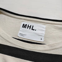 MHL. 595-3169500 WIDE STRIPE DRY JERSEY サイズ2 カットソー 2023SS アイボリー ブラック レディース エムエイチエル【中古】4-0730M△