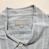 MARGARET HOWELL 578-3153011 SUPERFINE COTTON STRIPE サイズ2 長袖シャツ 2023SS ライトブルー レディース マーガレットハウエル【中古】4-0730M△