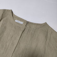 fog linen work ギャザー 麻 リトアニアリネン ノースリーブ ブラウス シャツ ベージュ レディース フォグリネンワーク【中古】4-0819S∞