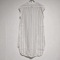 MARGARET HOWELL PJ STRIPE LINEN 定価28000円 589-0156600 リネン シャツワンピ ワンピース 2020 キナリ グレー レディース マーガレットハウエル【中古】4-0815S∞