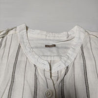 MARGARET HOWELL PJ STRIPE LINEN 定価28000円 589-0156600 リネン シャツワンピ ワンピース 2020 キナリ グレー レディース マーガレットハウエル【中古】4-0815S∞