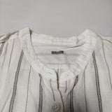 MARGARET HOWELL PJ STRIPE LINEN 定価28000円 589-0156600 リネン シャツワンピ ワンピース 2020 キナリ グレー レディース マーガレットハウエル【中古】4-0815S∞