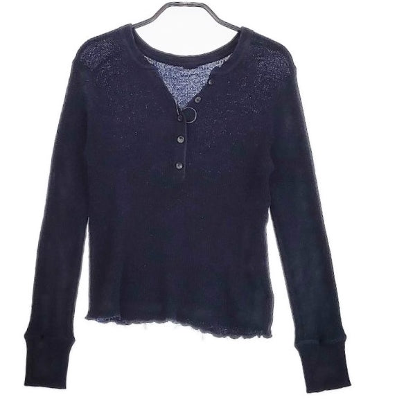 MUSE de Deuxieme Classe WOOLY THERMAL プルオーバーニット カットソー 23AW ネイビー ミューズドゥドゥーズィエムクラス【中古】4-1006T♪