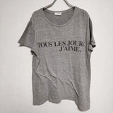 Deuxieme Classe J'AIME プリント 半袖Ｔシャツ カットソー グレー レディース ドゥーズィエムクラス【中古】4-0815S∞
