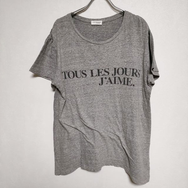 Deuxieme Classe J'AIME プリント  半袖Ｔシャツ カットソー グレー レディース ドゥーズィエムクラス【中古】4-0815S∞