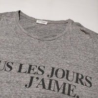 Deuxieme Classe J'AIME プリント  半袖Ｔシャツ カットソー グレー レディース ドゥーズィエムクラス【中古】4-0815S∞