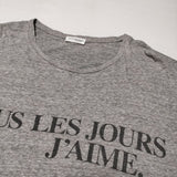 Deuxieme Classe J'AIME プリント 半袖Ｔシャツ カットソー グレー レディース ドゥーズィエムクラス【中古】4-0815S∞