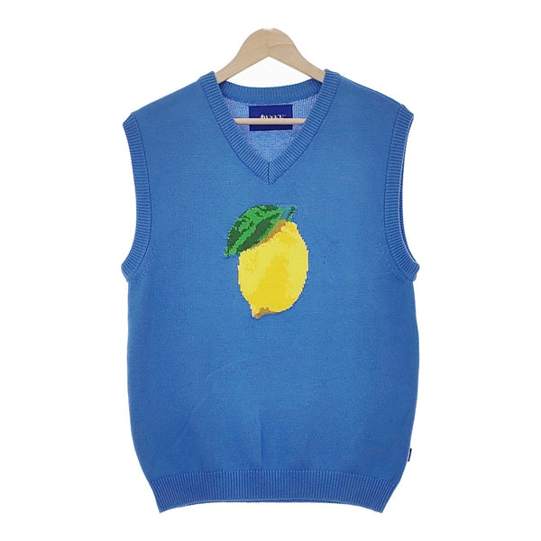 AWAKE NY アウェイクニューヨーク LEMON VEST ノースリーブニット ベスト ブルー メンズ【中古】5-0312M∞