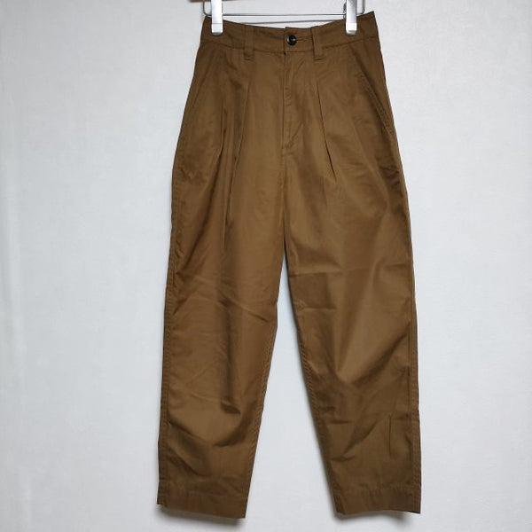 MHL. 595-3143502 CRISP COTTON TWILL タック テーパード 定価28600円 パンツ 23SS ブラウン レディース エムエイチエル【中古】4-0819G∞