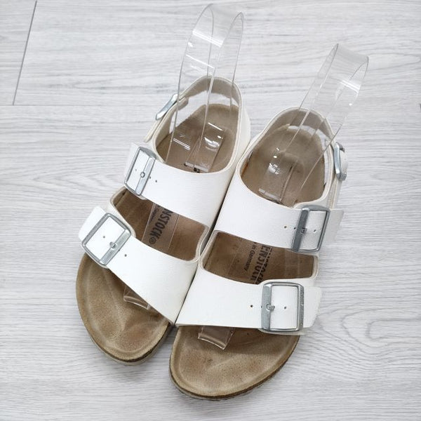 BIRKENSTOCK ミラノ サイズ37 240 サンダル ホワイト レディース ビルケンシュトック【中古】4-0807S◎