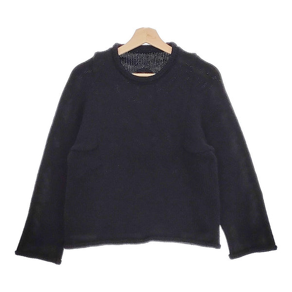 Lin francais d'antan Mullan Shetland Knit マラン ウールクルーネックセーター ニット ブラック ランフランセダンタン【中古】4-1009T♪