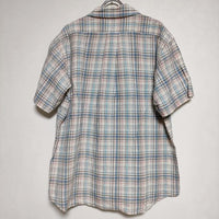 YAECA 13143 BUTTON SHIRT コットン チェック 比翼ボタン ブラウス シャツ ホワイト ピンク レディース ヤエカ【中古】4-0819S∞