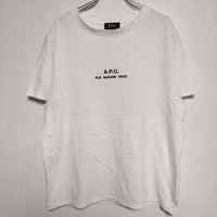 A.P.C. APC ロゴ刺繍 M 半袖Ｔシャツ カットソー ホワイト レディース アーペーセー【中古】4-0815S∞