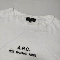 A.P.C. APC ロゴ刺繍 M 半袖Ｔシャツ カットソー ホワイト レディース アーペーセー【中古】4-0815S∞