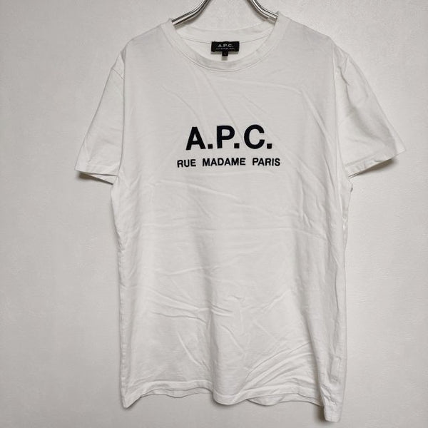 A.P.C. APC ロゴ刺繍 L 半袖Ｔシャツ カットソー ホワイト レディース アーペーセー【中古】4-0815S∞