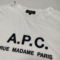 A.P.C. APC ロゴ刺繍 L 半袖Ｔシャツ カットソー ホワイト レディース アーペーセー【中古】4-0815S∞